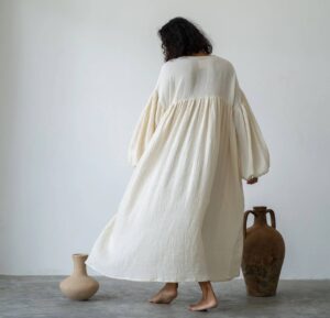 Farah Muslin Keten Fabric Dress -1